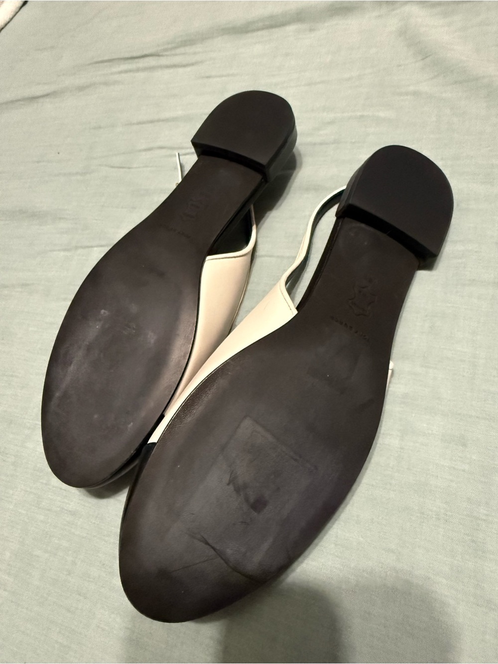 Tory Burch Women’s Cap toe Slingback Ballet Flats in Black & light Cream - Picture 7 of 10